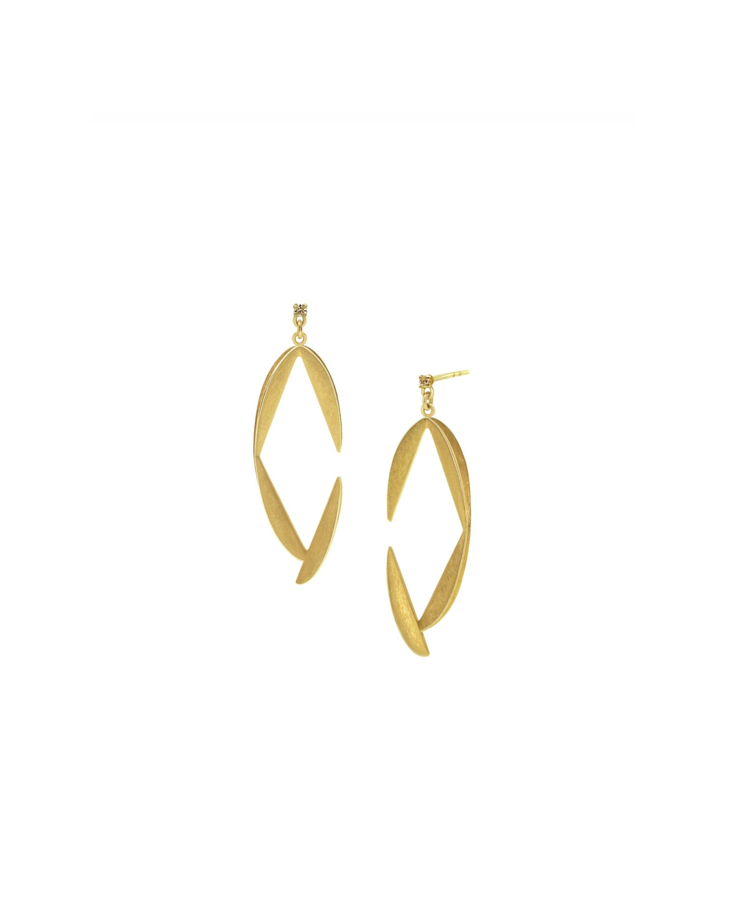 Pleated Open Diamond Earrings