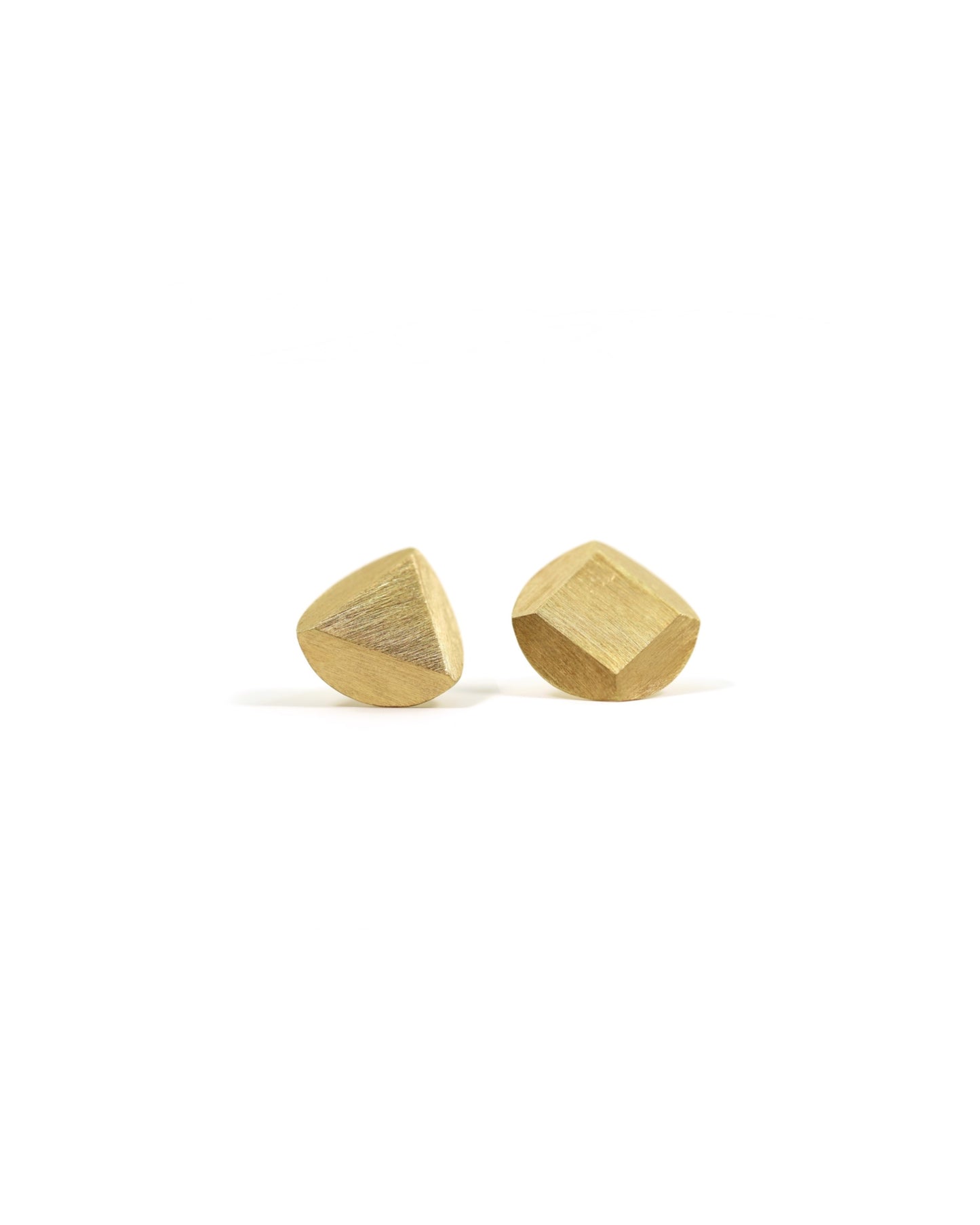 Pleated Geometric Mismatched Stud Earrings